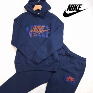 【セットアップ】NIKE パーカー スウェット 上下 紺 M