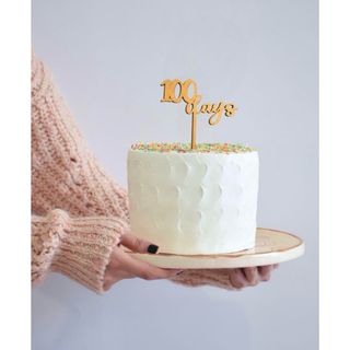 木製100daysケーキトッパー 100日祝い 百日祝い