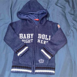 BABY DOLL フード付き 上着 ニットパーカーネイビー