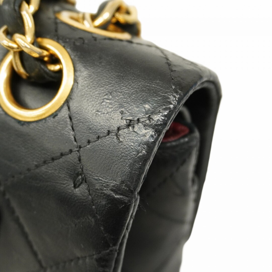 CHANEL(シャネル)の【5pb2340-h】シャネル ショルダーバッグ マトラッセ Wフラップ Wチェーン ラムスキン ブラック ゴールド金具【中古】レディース レディースのバッグ(ショルダーバッグ)の商品写真