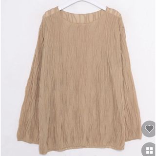 新品未使用 nugu ブラウン プリーツ 長袖トップス 淡色