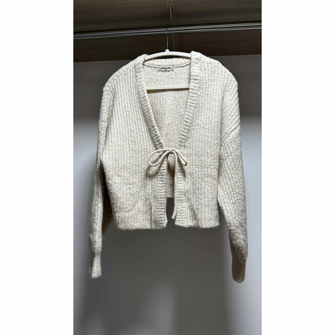SM2(サマンサモスモス)の SM2 サマンサモスモス ラメニットリボンカーディガン　FREESIZE   レディースのトップス(カーディガン)の商品写真