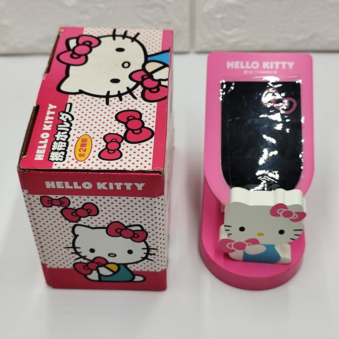 ハローキティ(ハローキティ)の未使用 当時物 ハローキティ 木製携帯ホルダー ピンク 当時モノ レトロ エンタメ/ホビーのおもちゃ/ぬいぐるみ(キャラクターグッズ)の商品写真