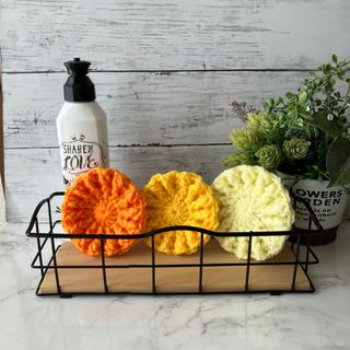 b5とても使いやすい⭐︎アクリルたわし、エコたわし3枚セット(ワッフル風)