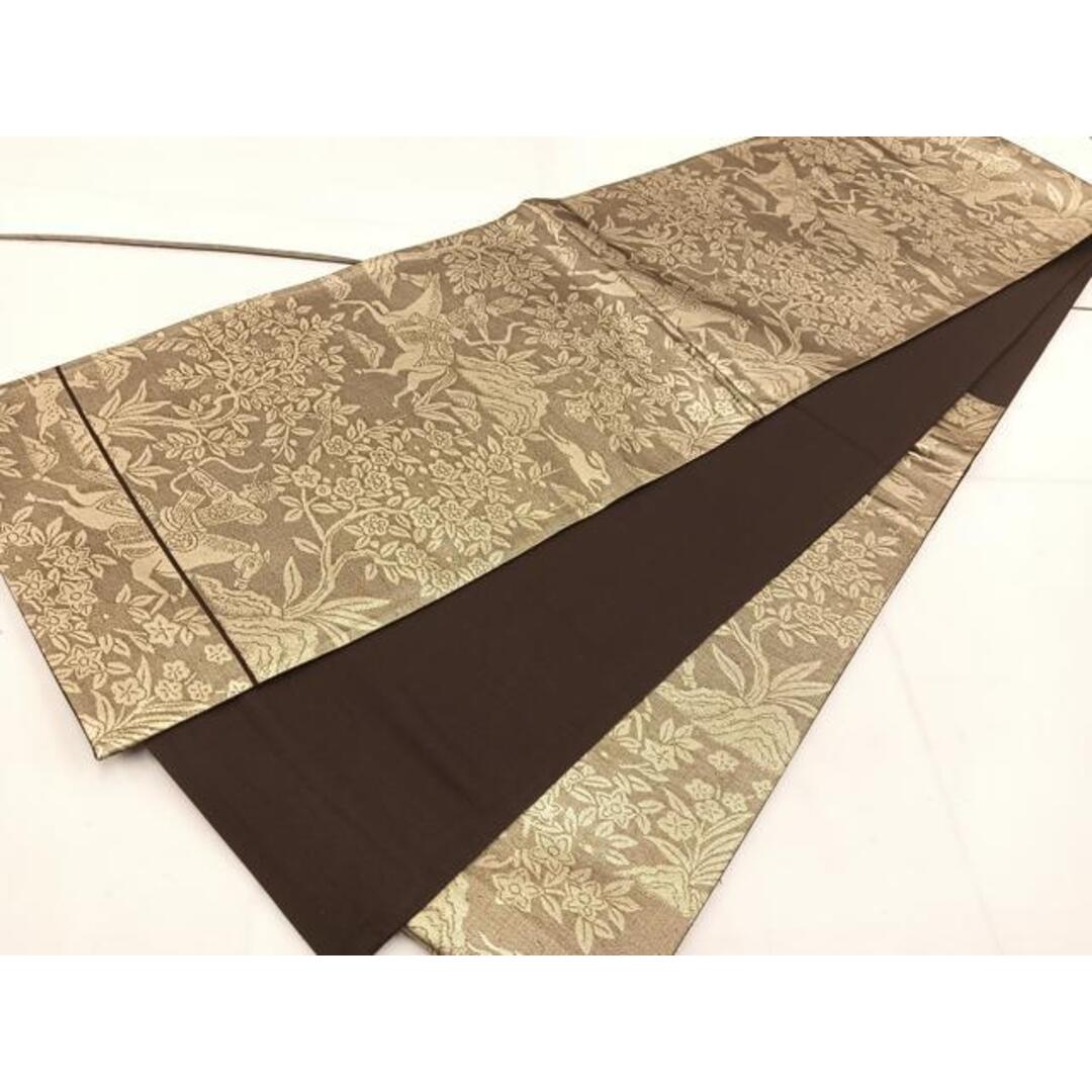 平和屋着物◎六通柄袋帯　狩猟文　金糸　正絹　逸品　BAAV9229mz レディースの水着/浴衣(帯)の商品写真