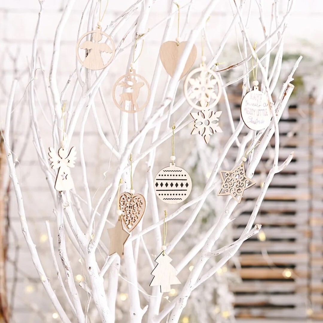 最終値下げ 木製 北欧 12個セット おしゃれ 可愛いクリスマスオーナメント インテリア/住まい/日用品のインテリア小物(その他)の商品写真