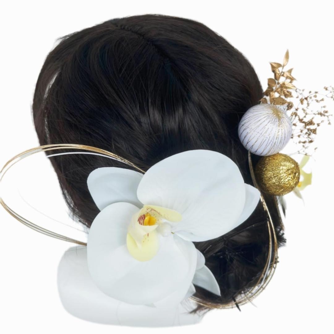 [lalabeauty] 胡蝶蘭 髪飾り 成人式 髪飾り 和婚 結婚式 白無垢  レディースのファッション小物(その他)の商品写真