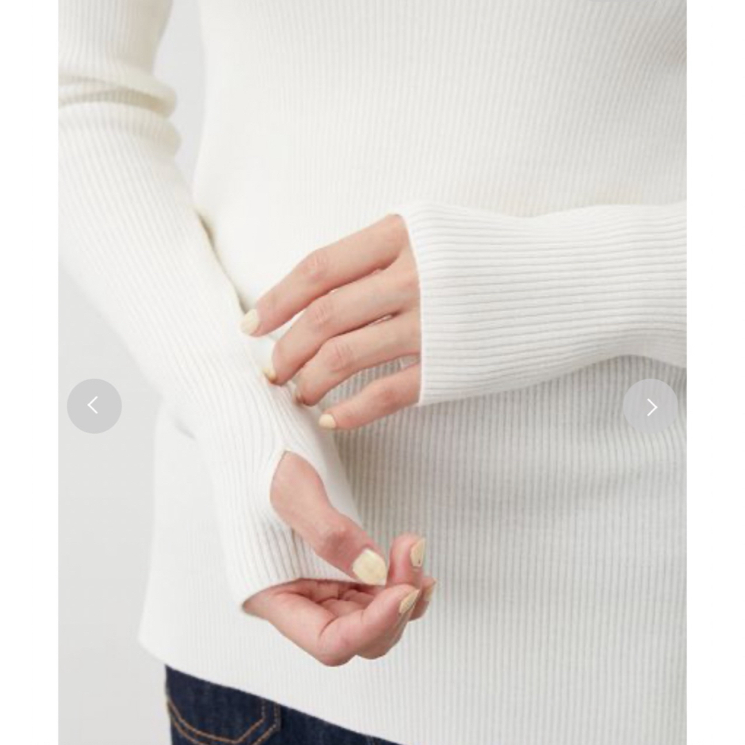 Mila Owen(ミラオーウェン)の新品未使用タグ付き　ミラオーウェン　クルーネックリブニットプルオーバー レディースのトップス(ニット/セーター)の商品写真