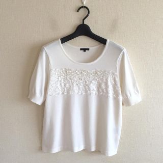 トゥービーシック(TO BE CHIC)のTO BE CHIC♡レースビジューカットソー(カットソー(半袖/袖なし))