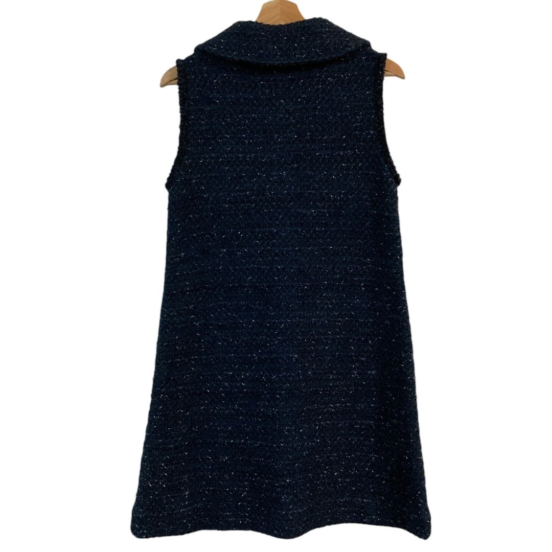 René(ルネ)の美品 25AW René ルネ ツイード ロングジレ 6532440 サイズ34 ネイビー レディース 古着 中古 USED レディースのトップス(ベスト/ジレ)の商品写真