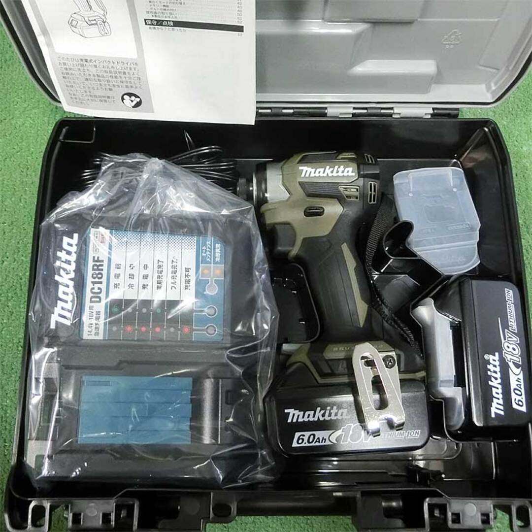 Makita(マキタ)のマキタ 穴あけ・ネジ締め 18V 充電式インパクトドライバ　TD173DRGXO　オリーブ　6.0Ah　フルセット インテリア/住まい/日用品のインテリア/住まい/日用品 その他(その他)の商品写真