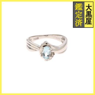 ノンブランドジュエリー リング PT900 プラチナ アクアマリン 0.32ct ダイヤモンド 9.5号 【460】