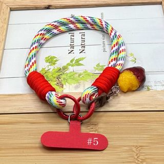 スマホストラップ ハンドストラップ パラコード 焼き芋デコパーツ