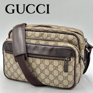 GUCCI グッチ GGスプリーム レザー×PVC ショルダーバッグ 斜め掛け