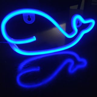 【☆超美品★】 *クジラのネオンサイン* アイスブルー
