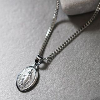 コインネックレス メンズ マリア ステンレス 喜平ェーン シルバー 50cm ◎