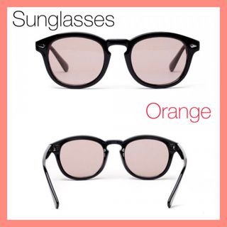 【オレンジ】大人気 カラーサングラス ボストン型 男女兼用 ユニセックス 韓国