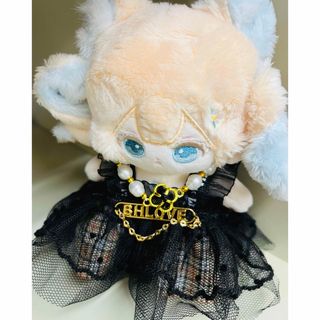 ブラック豪華ドレス 着せ替え ぬいぐるみ服 10cm ちびぬい 推し活 推しぬい