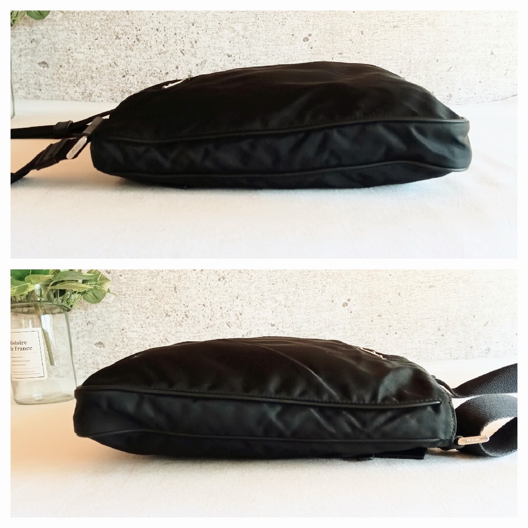 PRADA(プラダ)の美品 プラダ ナイロン ショルダーバッグ 鞄 ポシェット 黒 レディース メンズ レディースのバッグ(ショルダーバッグ)の商品写真