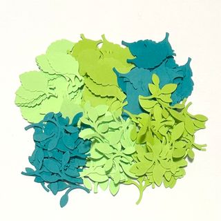 【クラフトパンチ】葉っぱ 2種類 300枚 緑 黄緑