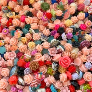 デコパーツ ビーズ プラパーツ バラ 薔薇 デコレーションパーツ モチーフ