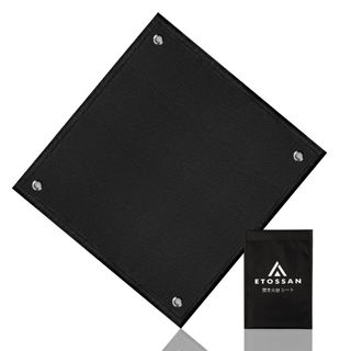 焚き火シート 黒 56×60cm スパッタシート ハトメ付き 耐火 耐熱 防炎