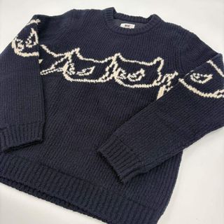 美品 WAAC ワック ニット 裏地付き ウール ネイビー M相当 775ゴルフ