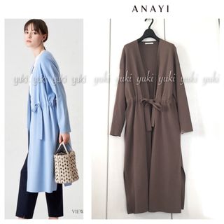 ANAYI レーヨンポリエステル ギャザーカーディガン