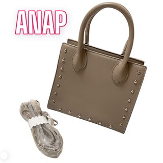 ANAP ♥ シンプル スタッズスクエアバッグ ショルダー ハンドバッグ