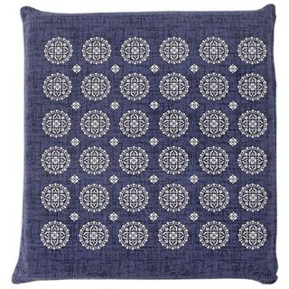 メリーナイト(Merry Night) 座布団カバー 「丸小紋」 ネイビー 銘仙