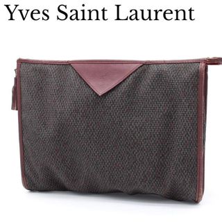 【美品】Saint Laurent イヴサンローラン ロゴ クラッチバッグ