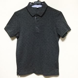 ユニクロ(UNIQLO)の超美品★UNIQLO★通気性抜群★S★ドット柄★ポロシャツ★グレー(Tシャツ(半袖/袖なし))