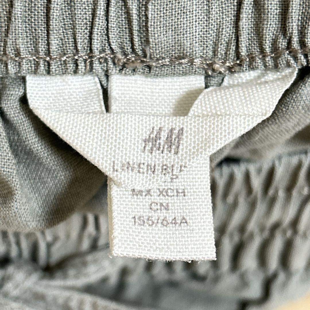 エイチアンドエム　イージーパンツ　リネンブレンド　ＸＳ　ライトグリーン レディースのパンツ(カジュアルパンツ)の商品写真