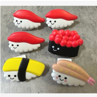 【翌日発送】魚べい ガチャガチャ 寿司キャラクタークリップ 6個セット