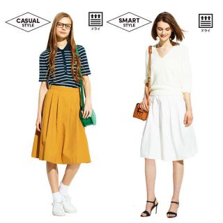 ユニクロ(UNIQLO)の新品♡ドライストレッチタックスカート(ひざ丈スカート)