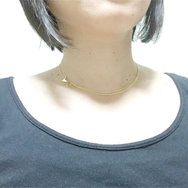 リボン2連チョーカーネックレス♪ ハンドメイドのアクセサリー(ネックレス)の商品写真