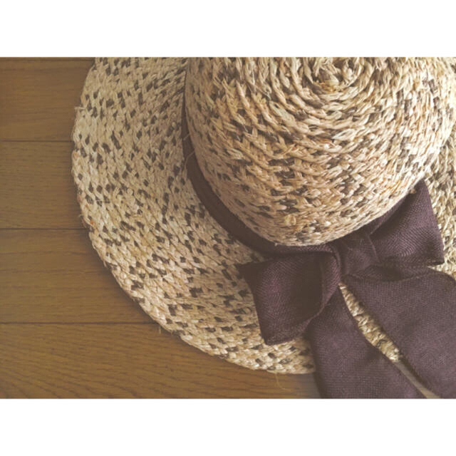 flower(フラワー)のbrown ribon hat レディースの帽子(麦わら帽子/ストローハット)の商品写真
