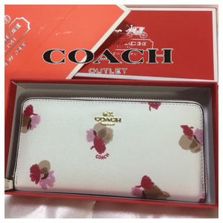 コーチ(COACH)の母の日セール限定販売❣️新品コーチラウンドファスナー長財布フローラルコーテッド(財布)