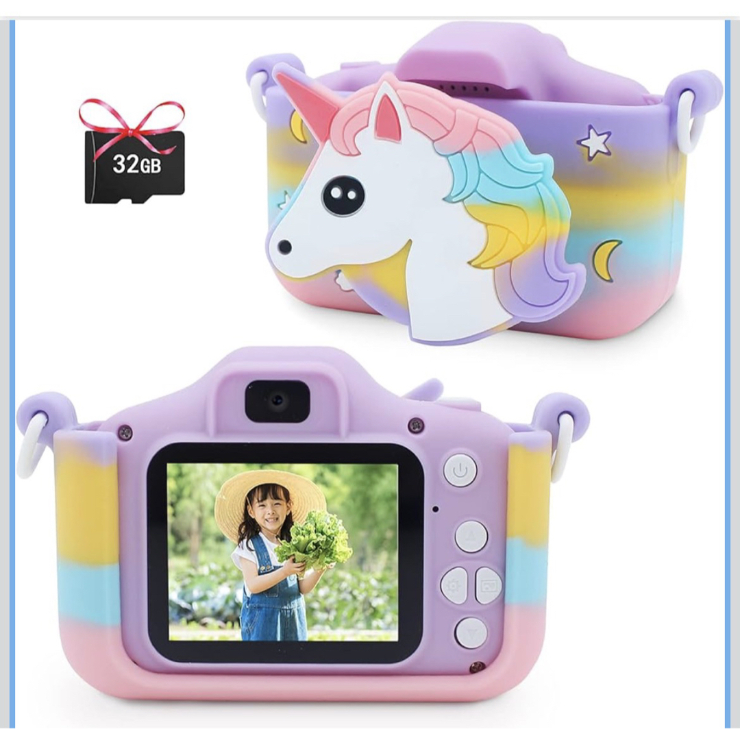 キッズカメラ 子供用トイカメラ 32G SDカード付 子ども デジタルカメラ スマホ/家電/カメラのカメラ(コンパクトデジタルカメラ)の商品写真