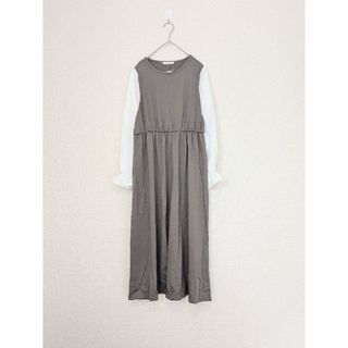 新品 エヘカソポ ドッキングワンピース レイヤードシャツワンピース ボリューム袖