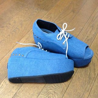 ココルル(CO&LU)の限定値下げ♡CO&LUデニム厚底シューズ(ハイヒール/パンプス)