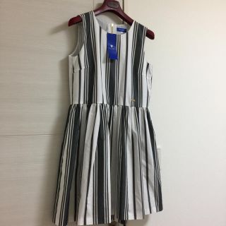 バーバリー(BURBERRY)のブルーレーベル クレストブリッジ ストライプ ワンピース(ひざ丈ワンピース)