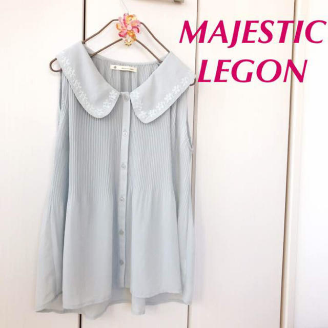 MAJESTIC LEGON(マジェスティックレゴン)のマジェスティックレゴン ノースリーブ ブラウス 刺繍 レディースのトップス(シャツ/ブラウス(半袖/袖なし))の商品写真