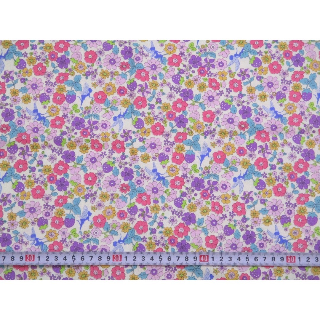 j27★フラワー＆フルーツフェアリー　オックス生地★ ハンドメイドの素材/材料(生地/糸)の商品写真