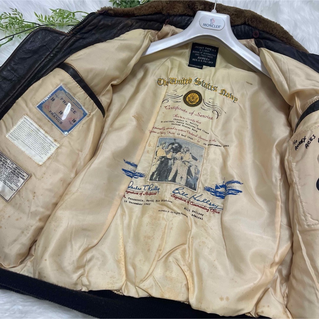 AVIREX(アヴィレックス)のAVIREX アヴィレックス G-1フライトジャケット レザージャケット本革 メンズのジャケット/アウター(フライトジャケット)の商品写真