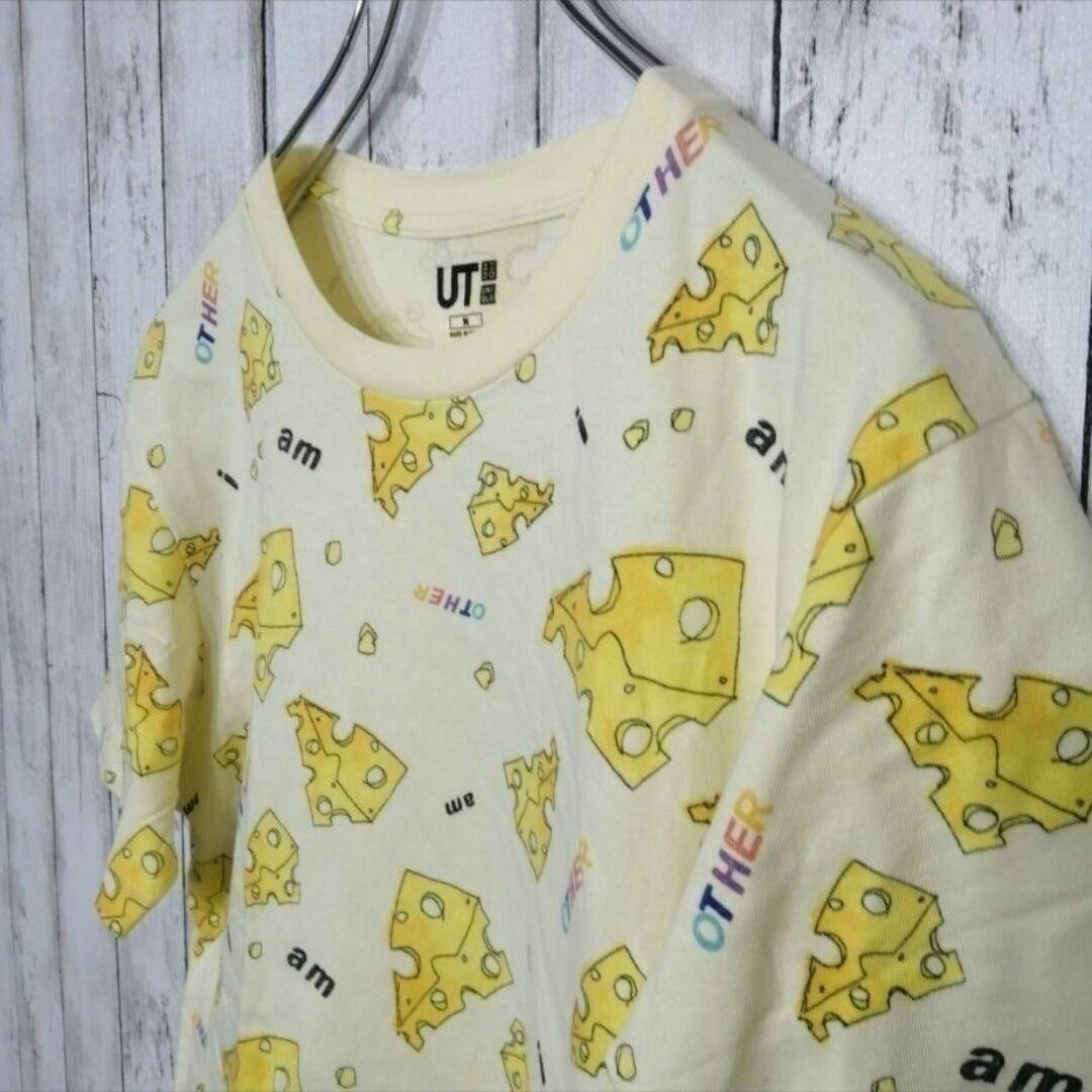 UNIQLO(ユニクロ)のUNIQLO ユニクロ メンズ クルーネック Tシャツ 半袖 チーズ M 19 メンズのトップス(Tシャツ/カットソー(半袖/袖なし))の商品写真