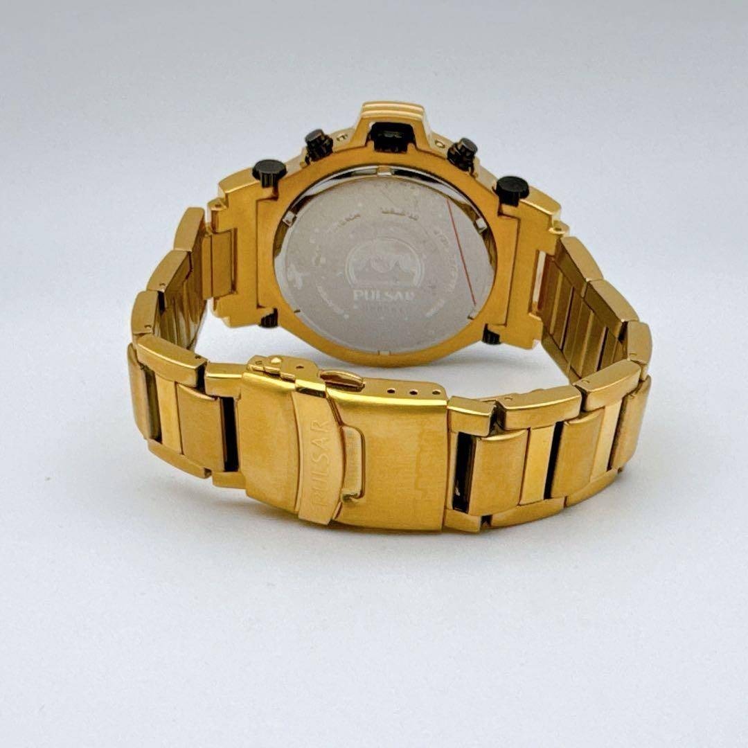 PULSAR(パルサー)のSEIKO セイコー パルサー クロノグラフ アラーム ゴールド 腕時計 メンズ メンズの時計(腕時計(アナログ))の商品写真
