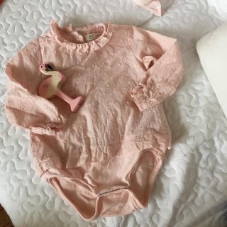 ザラキッズ(ZARA KIDS)のzaramini ピンクブラウス ロンパース(シャツ/カットソー)