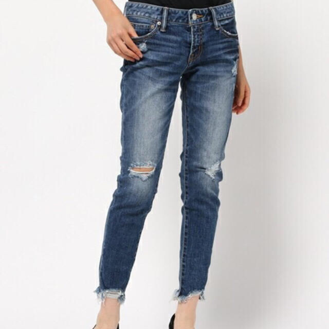 ショッピング日本 値下げmoussyダメージデニムfringe cropped Skinny2 ...