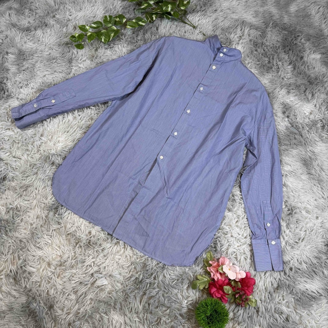 INED(イネド)の✨INED✨サイズ9(M) 青いボタンダウン長袖シャツ レディースのトップス(シャツ/ブラウス(長袖/七分))の商品写真